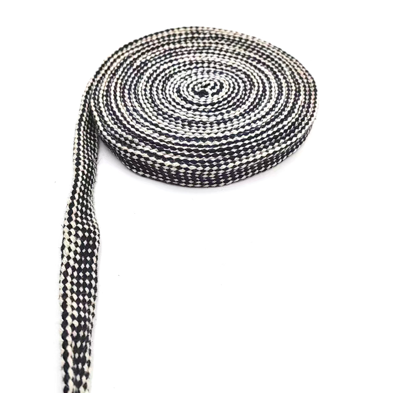 Coiffure 100% de chanvre Noir et blanc Corde tressée Plaine Durable Plate Corde de chanvre Pour chaussure