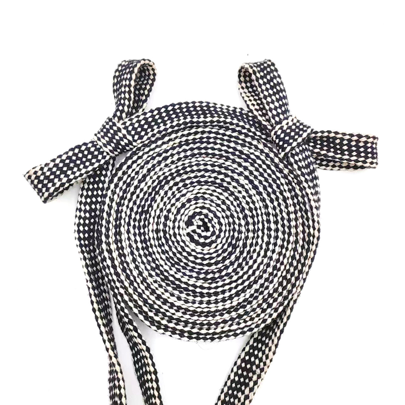 Coiffure 100% de chanvre Noir et blanc Corde tressée Plaine Durable Plate Corde de chanvre Pour chaussure