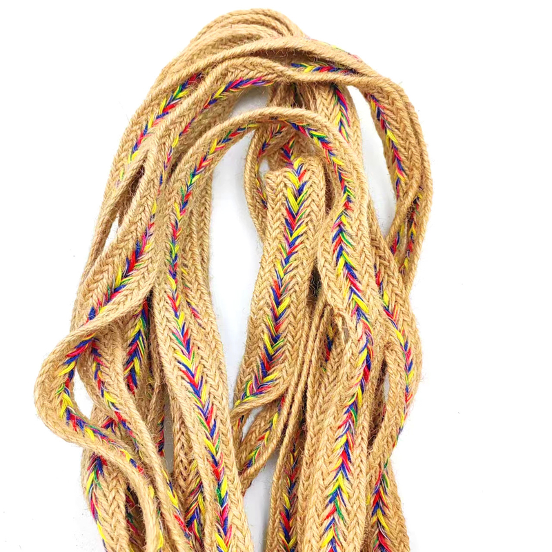 2.5cm Large Natural Jute Lace Trim Ribbons Torsionné Herringbone Webbing pour les métiers de la jute