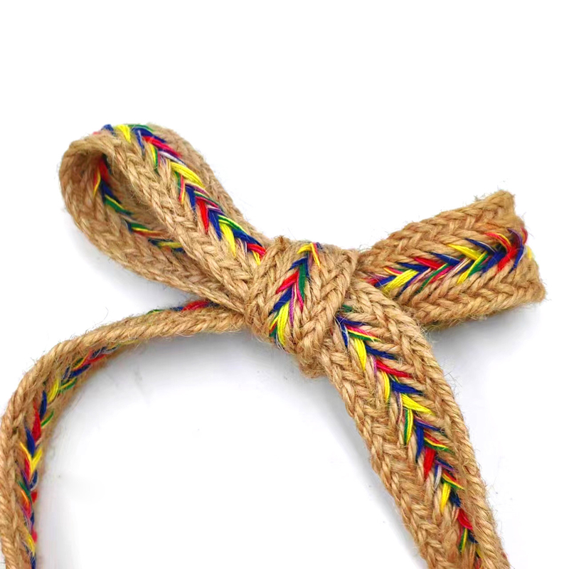 2.5cm Large Natural Jute Lace Trim Ribbons Torsionné Herringbone Webbing pour les métiers de la jute