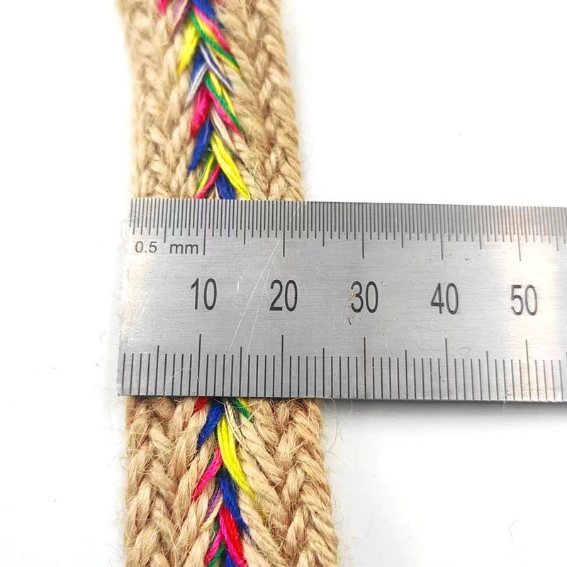 2.5cm Large Natural Jute Lace Trim Ribbons Torsionné Herringbone Webbing pour les métiers de la jute