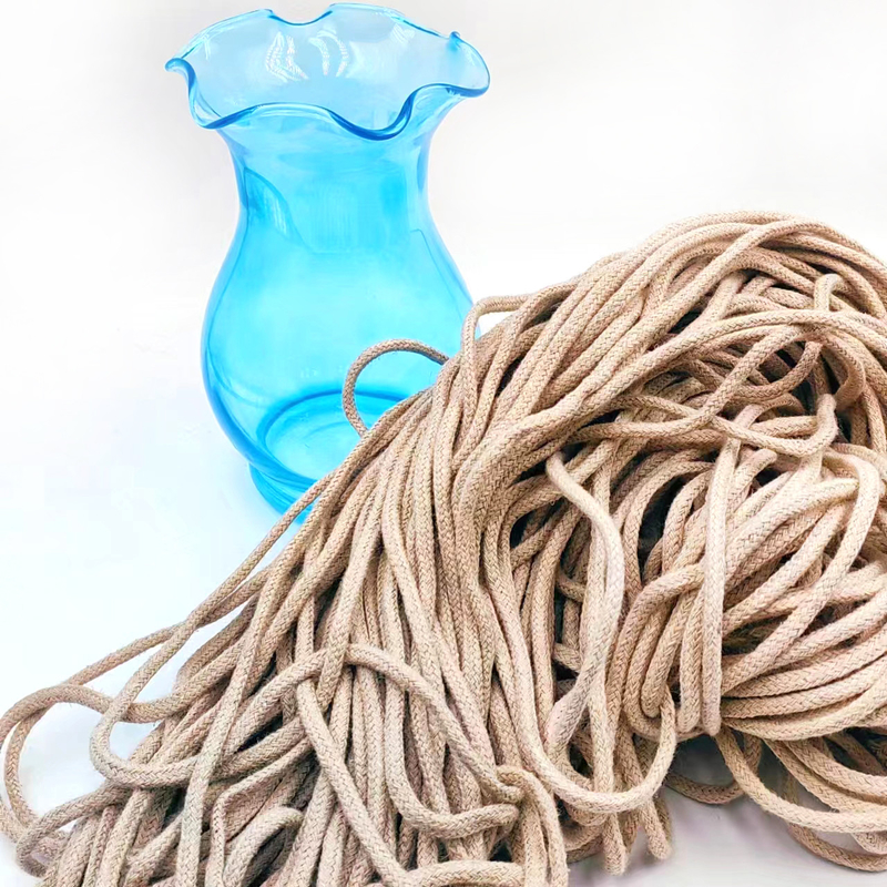 Corde creuse de chanvre de 5 mm pour bricolage accessoires de vêtements 100% corde de jute tressée à la toile de chanvre