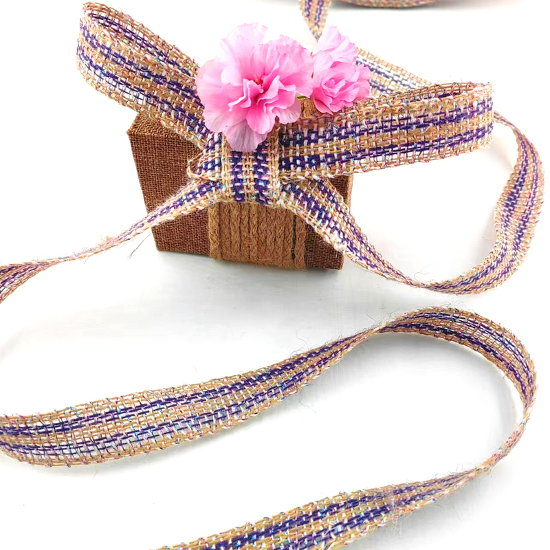 Tissu de jute tissé de 25 mm pour la décoration des fêtes de Noël