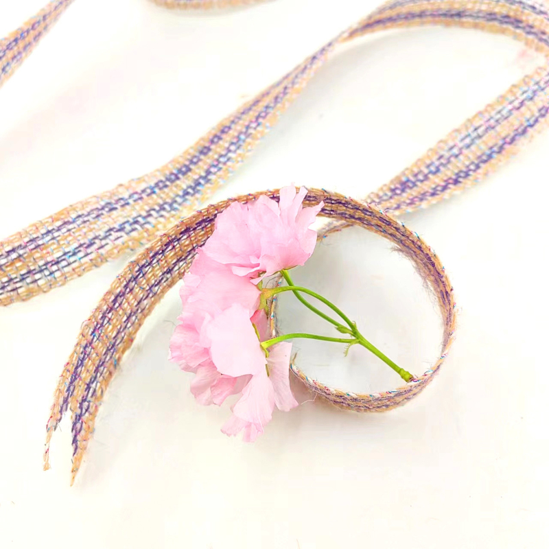 Tissu de jute tissé de 25 mm pour la décoration des fêtes de Noël