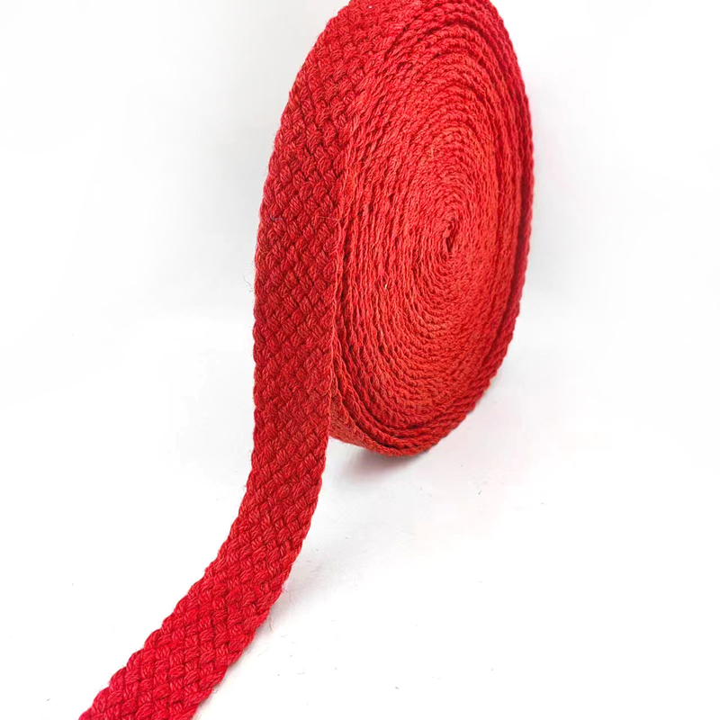 Ceinture tressée en jute de hareng rouge durable avec des rubans tissés colorés