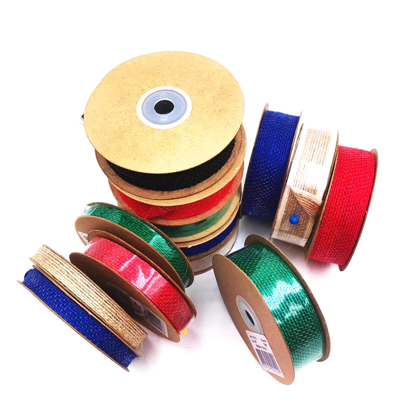 Enduit de 0,8 mm Petit paquet 90% de jute 10% de polyester de jute pour bandes de sac colorées