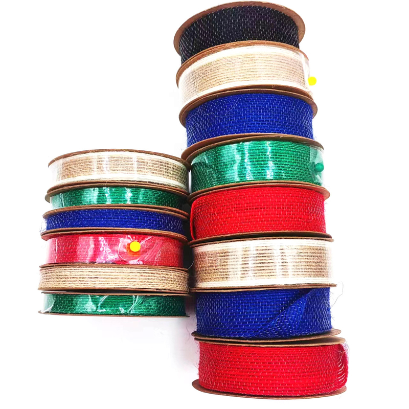 Enduit de 0,8 mm Petit paquet 90% de jute 10% de polyester de jute pour bandes de sac colorées