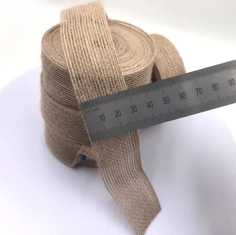 3 cm de ruban de tissu de jute naturel décoration de cadeau de mariage ruban de pêche tressée