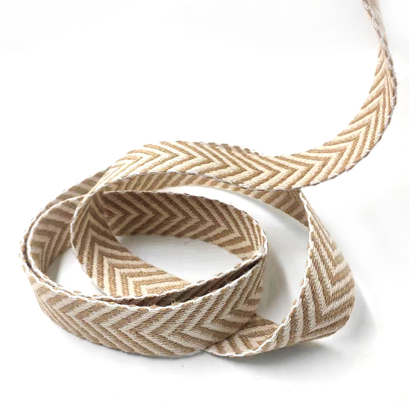 Ceinture tissée de 4 cm Herringbone Jute de grain pour chapeau d'été de style vintage