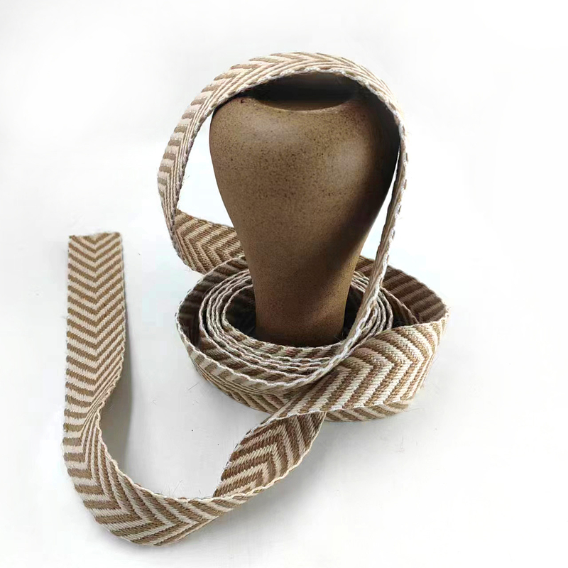 Ceinture tissée de 4 cm Herringbone Jute de grain pour chapeau d'été de style vintage