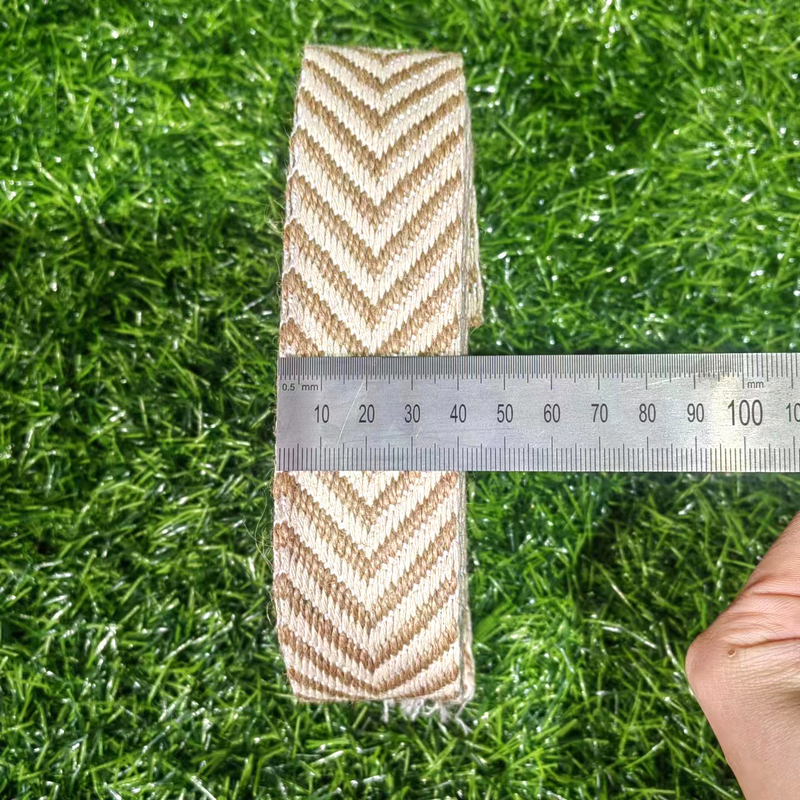 Ceinture tissée de 4 cm Herringbone Jute de grain pour chapeau d'été de style vintage