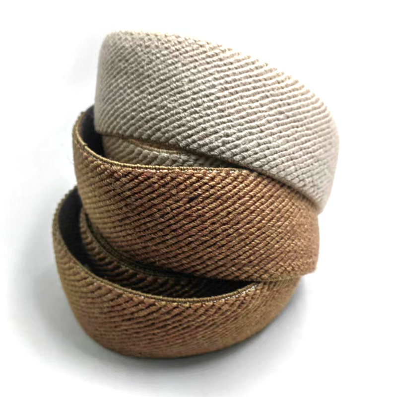50% de jute 40% de latex 10% de polyester Twill Tissu élastique pour le matériel de chaussure durable