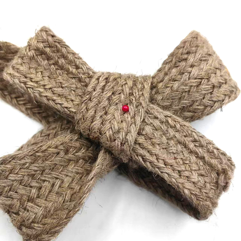Ceinture en tresses de chanvre de 4 cm de largeur durable Ceintures de jute pour Diy Décoration d'emballage de cadeaux artisanaux