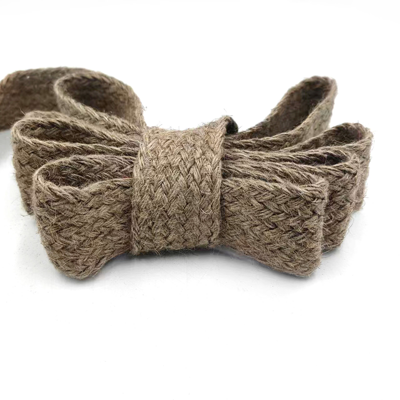 Ceinture en tresses de chanvre de 4 cm de largeur durable Ceintures de jute pour Diy Décoration d'emballage de cadeaux artisanaux