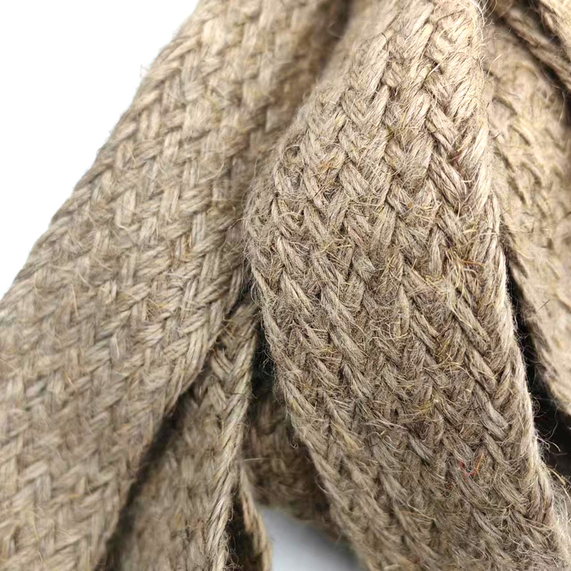 Ceinture en tresses de chanvre de 4 cm de largeur durable Ceintures de jute pour Diy Décoration d'emballage de cadeaux artisanaux