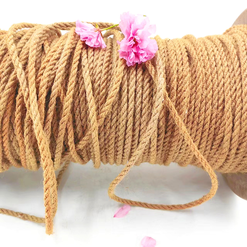4 mm de diamètre Corde de chanvre de jute naturel pour décoration de bricolage Artisanat artisanal et emballage cadeau