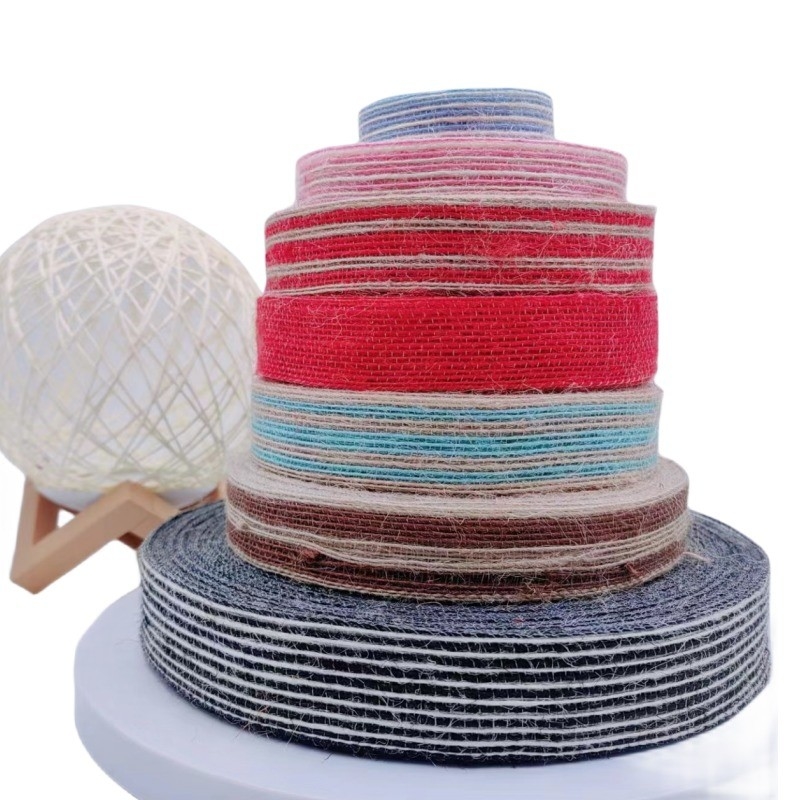 7 jours Temps de livraison de l'ordre de l'échantillon Ruban de jute coloré avec logo pour la pêche durable