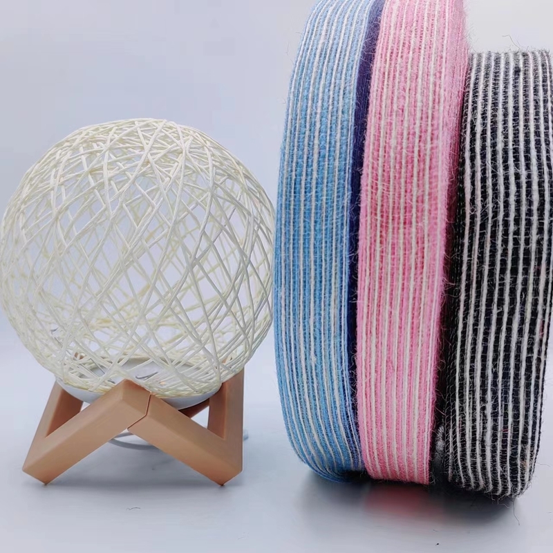 7 jours Temps de livraison de l'ordre de l'échantillon Ruban de jute coloré avec logo pour la pêche durable