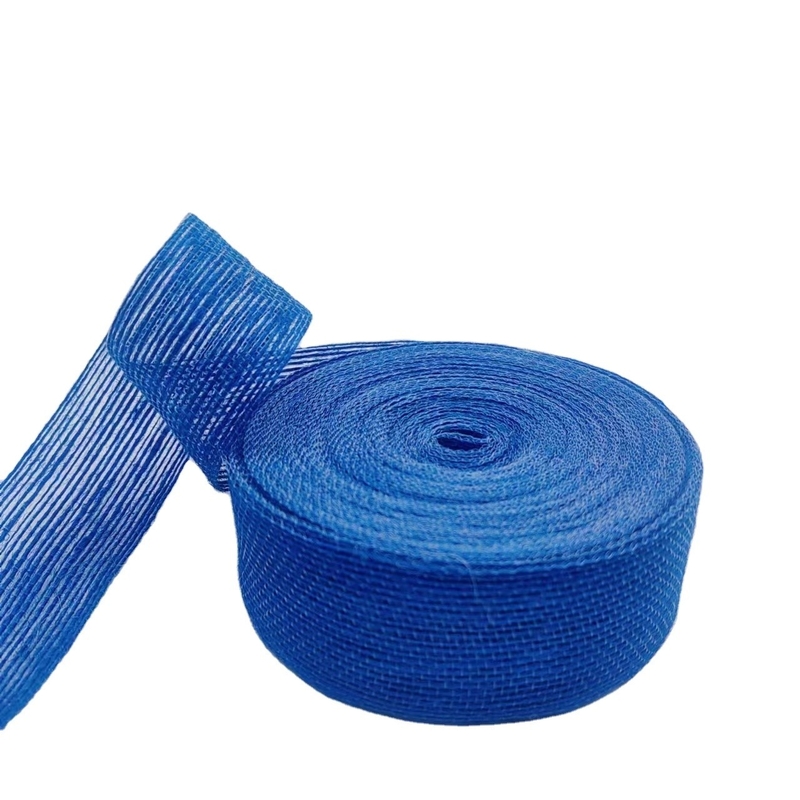 Support 7 jours Temps de livraison de l'ordre de l'échantillon Ruban de jute bleu de 4 cm pour la décoration de la boîte-cadeau