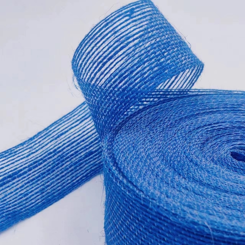 Support 7 jours Temps de livraison de l'ordre de l'échantillon Ruban de jute bleu de 4 cm pour la décoration de la boîte-cadeau