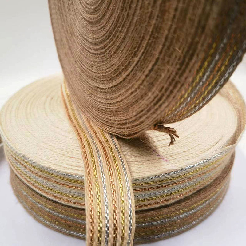 Ruloir de ruban de tissage en polyester à 50% de jute à 15% sur mesure pour les besoins de tissage des lignes de pêche