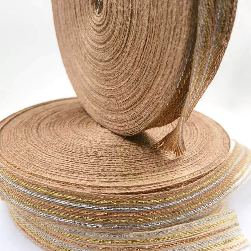 Ruloir de ruban de tissage en polyester à 50% de jute à 15% sur mesure pour les besoins de tissage des lignes de pêche