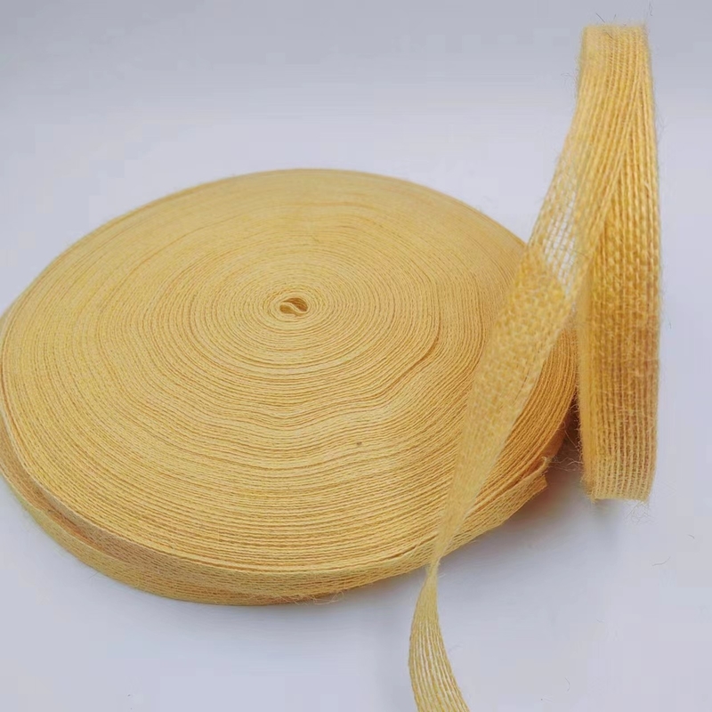 2024 Ligne de pêche jaune pur, ruban de chanvre, jute pour vêtements de couleurs personnalisées