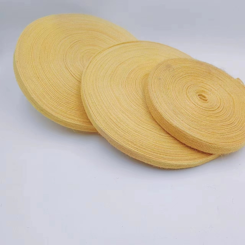2024 Ligne de pêche jaune pur, ruban de chanvre, jute pour vêtements de couleurs personnalisées