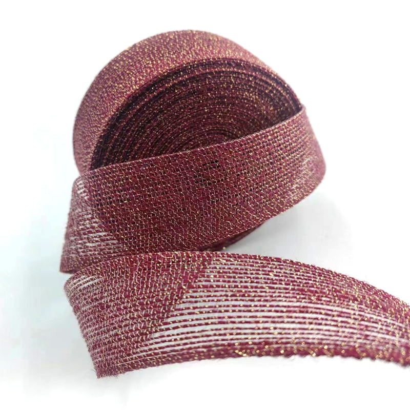 80% de jute 20% de polyester écologique Ruban de chanvre enveloppé en or pour ligne de pêche décorative