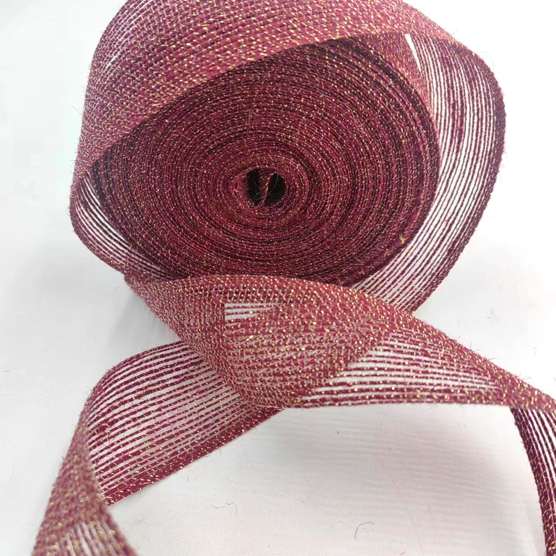 80% de jute 20% de polyester écologique Ruban de chanvre enveloppé en or pour ligne de pêche décorative