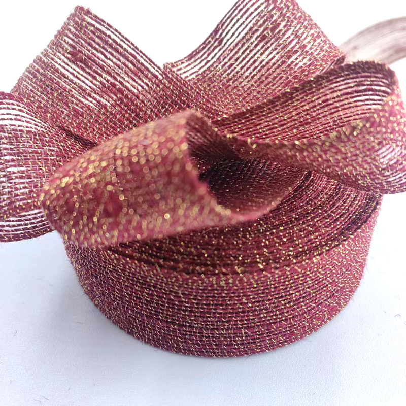 80% de jute 20% de polyester écologique Ruban de chanvre enveloppé en or pour ligne de pêche décorative
