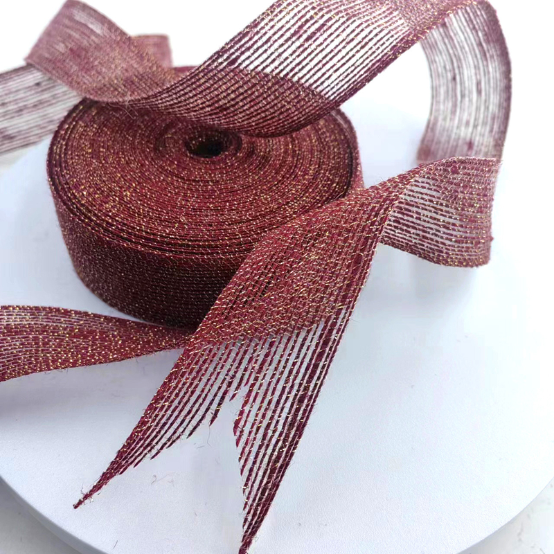 80% de jute 20% de polyester écologique Ruban de chanvre enveloppé en or pour ligne de pêche décorative