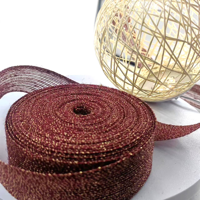 80% de jute 20% de polyester écologique Ruban de chanvre enveloppé en or pour ligne de pêche décorative