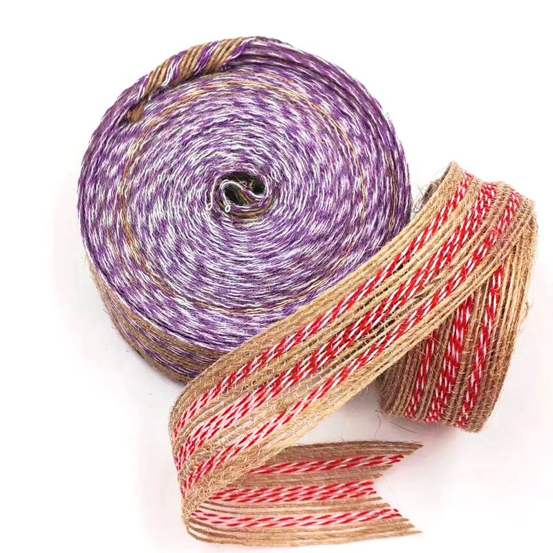 Ruban de jute direct pour les textiles de maison dans la décoration colorée de la ligne d'anniversaire et de Noël