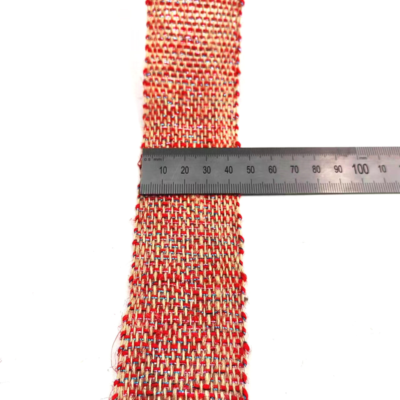 Résistant 4 Cm Rouge Orange Argent Coloré Décoratif de Noël Ruban de Jute