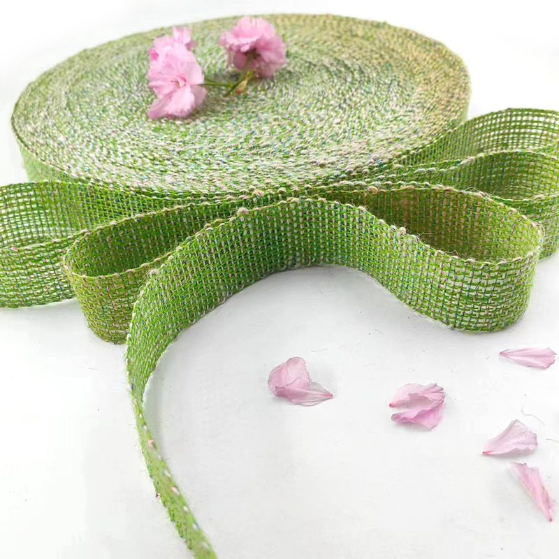 Exquis Deco Green Webbing 100% Jute 1,5 pouces ruban de jute pour le webbing et l'emballage