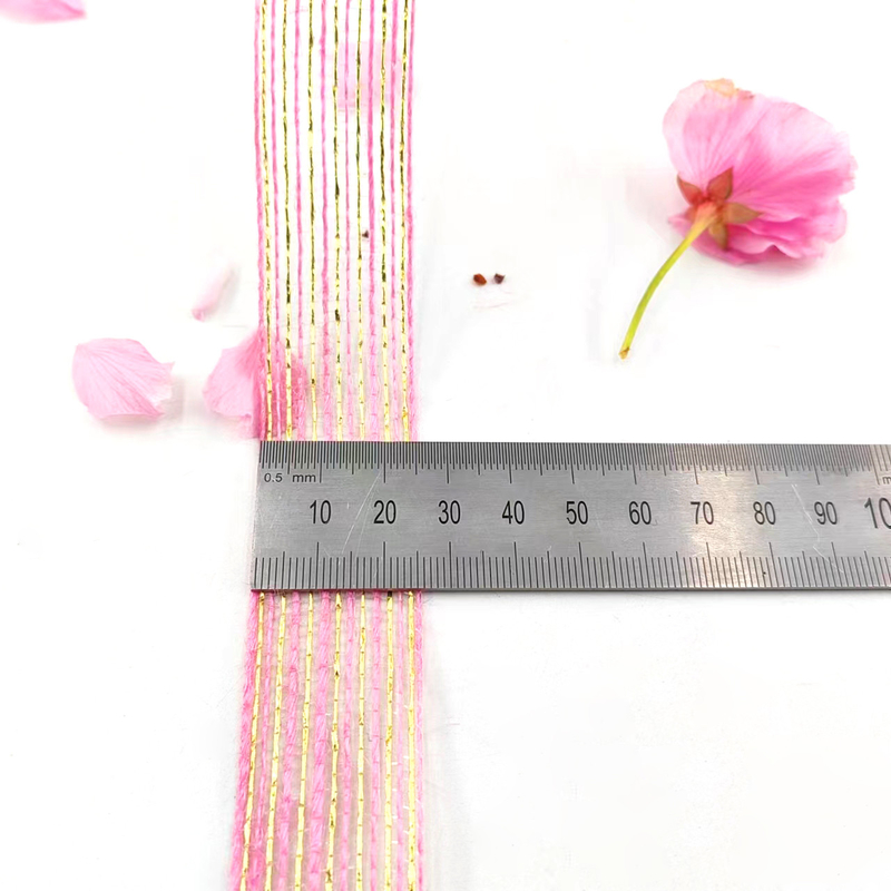50% de jute 50% de polyester de poisson Silk Glitter Ruban de jute décoratif Pour l'emballage cadeau