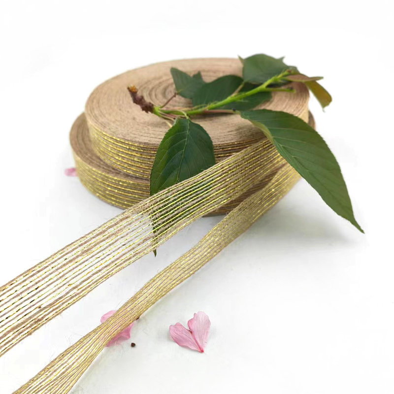 Ruban de jute écologique de 25 mm pour l'emballage et les bouquets