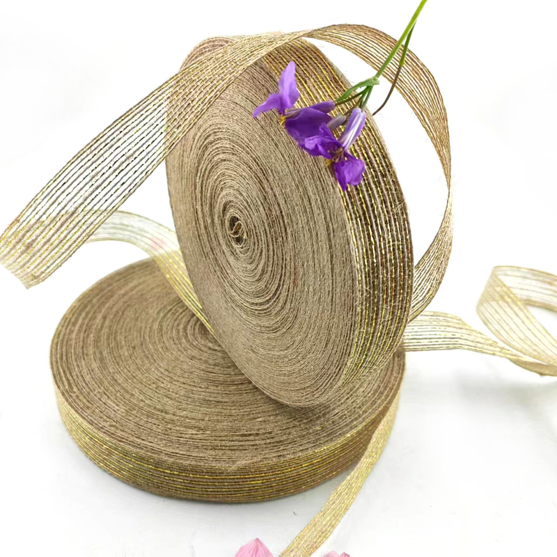 Ruban de jute écologique de 25 mm pour l'emballage et les bouquets
