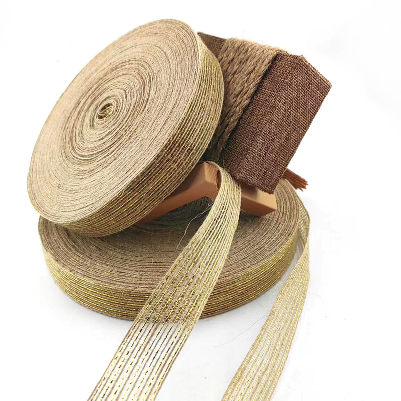 Ruban de jute écologique de 25 mm pour l'emballage et les bouquets