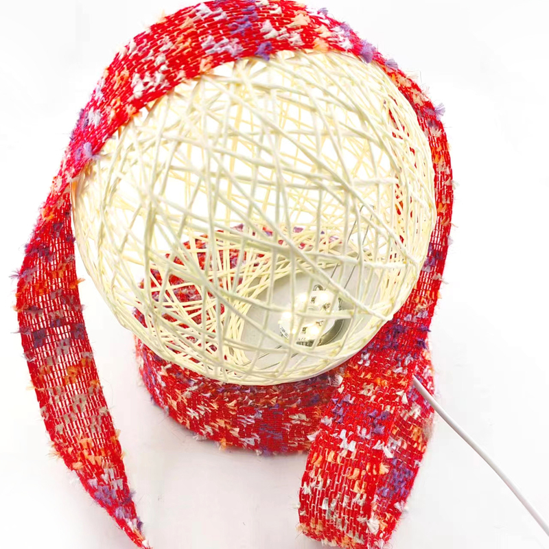 Ruban de tissu de jute rouge en tissu de laine tressée ruban de ficelle pour les décorations de mariage et de fête