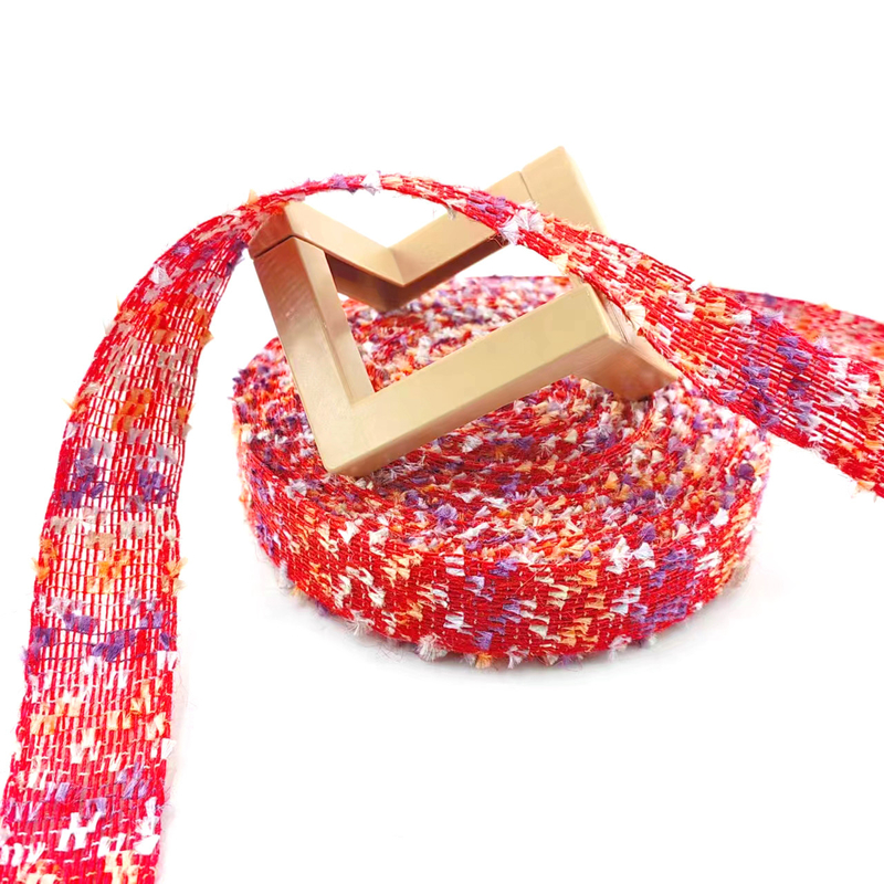 Ruban de tissu de jute rouge en tissu de laine tressée ruban de ficelle pour les décorations de mariage et de fête