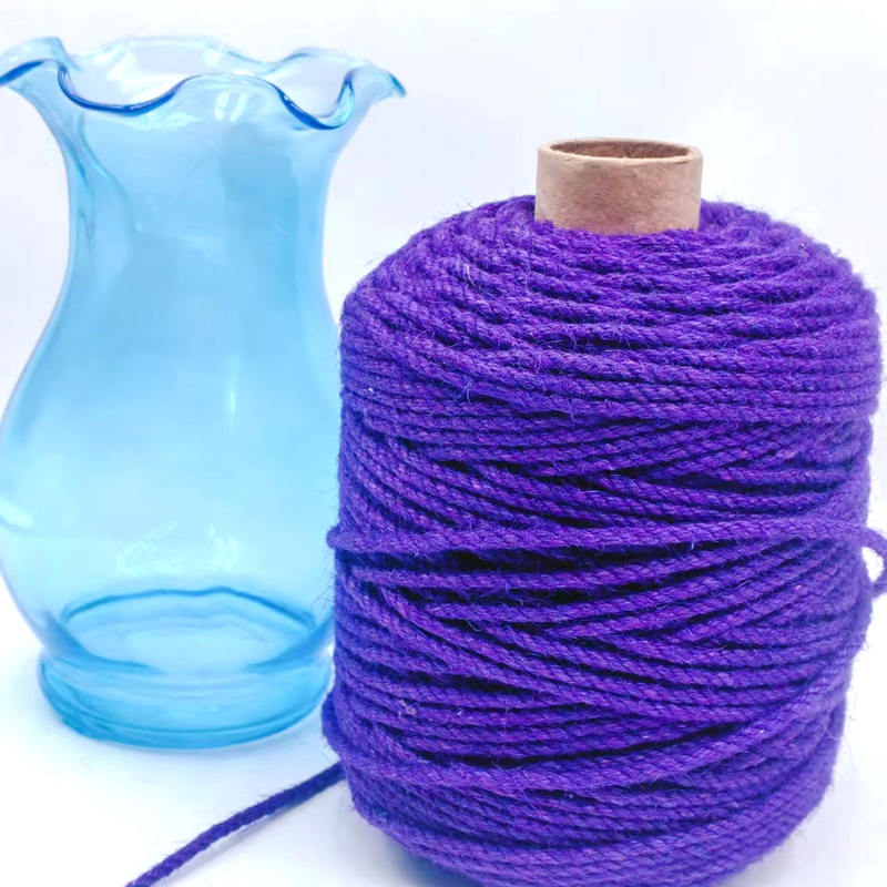 4.5mm pourpre artisanale rouleau de corde de jute torsionné jute Twine câble de chanvre pour l'emballage de cadeaux