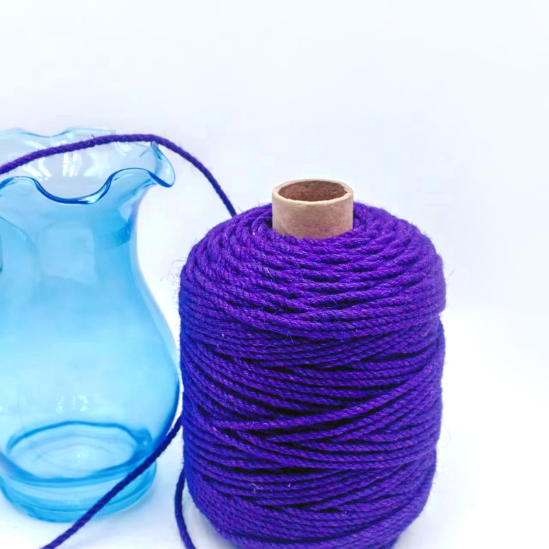 4.5mm pourpre artisanale rouleau de corde de jute torsionné jute Twine câble de chanvre pour l'emballage de cadeaux