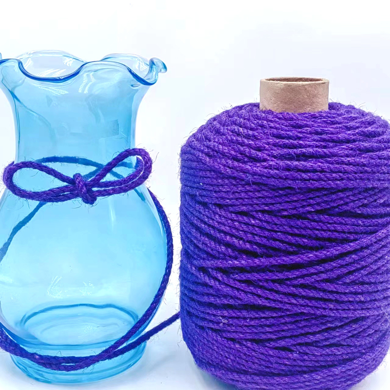 4.5mm pourpre artisanale rouleau de corde de jute torsionné jute Twine câble de chanvre pour l'emballage de cadeaux