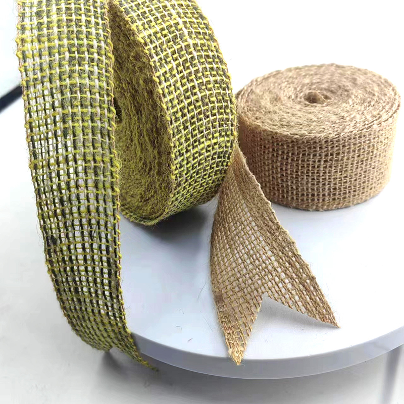 Tissu décoratif de jute pour sac de décoration 45 mm large vert textile pour la maison