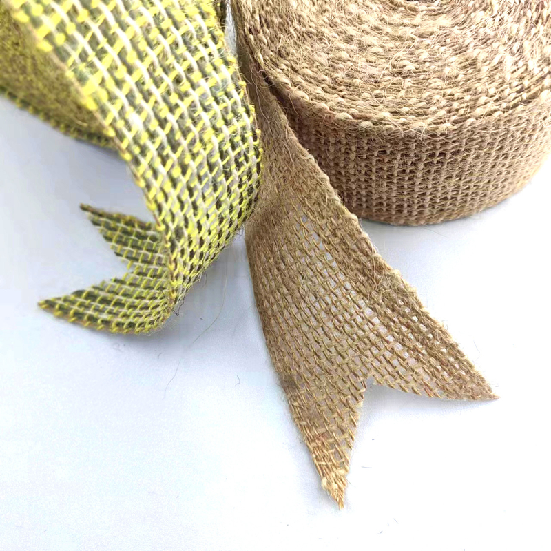 Tissu décoratif de jute pour sac de décoration 45 mm large vert textile pour la maison