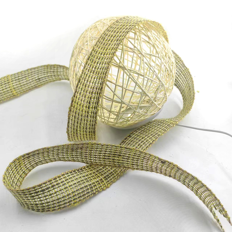 Tissu décoratif de jute pour sac de décoration 45 mm large vert textile pour la maison