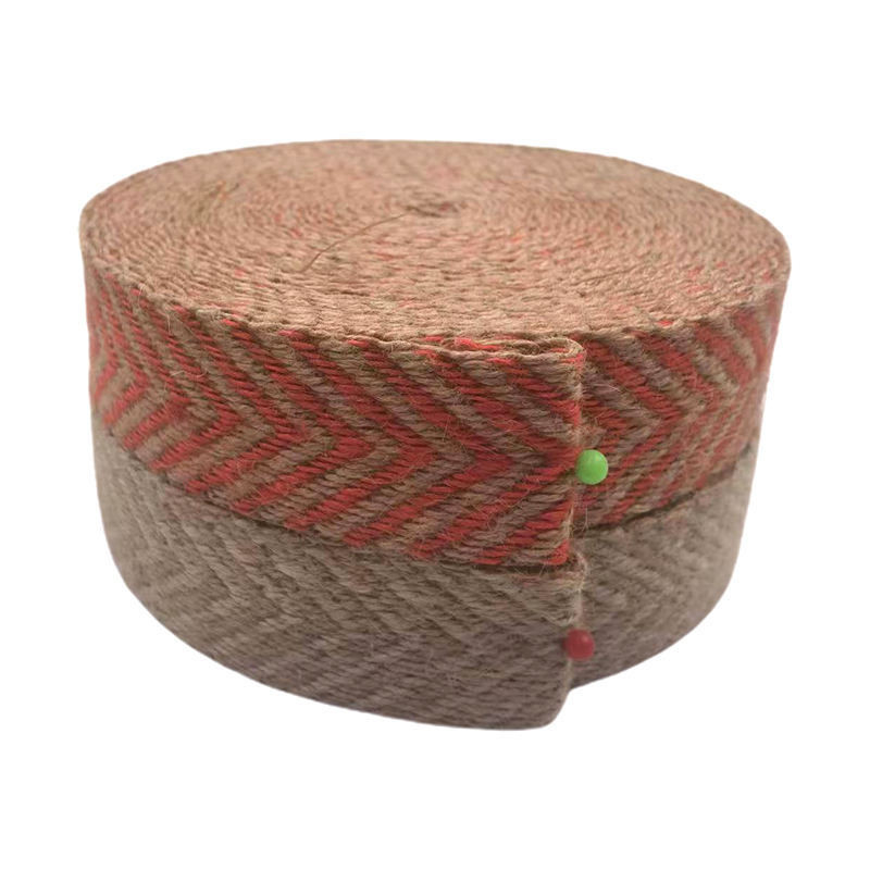 Éco-friendly 4 cm large 2,5 mm épaisseur jute Webbing Herringbone Webbing bordure pour chaussure