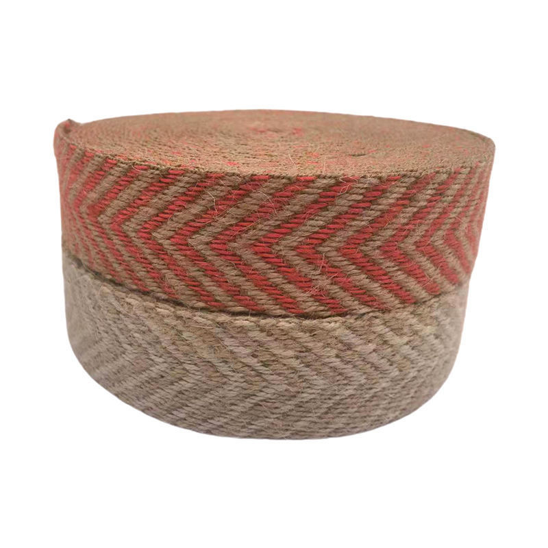 Éco-friendly 4 cm large 2,5 mm épaisseur jute Webbing Herringbone Webbing bordure pour chaussure